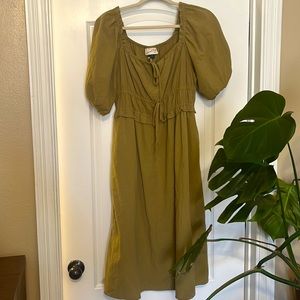 Universal Thread Puff Sleeve Green Dress